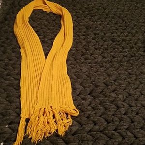 Mustard fringe scarf